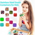 thumbnail image 4 of Snack Box Leakproof Small Food Containers With Silicone Lids Stackable Snack Pots For Kids Stainless Snack Containers Lunch Box For Kids School, 4 of 5