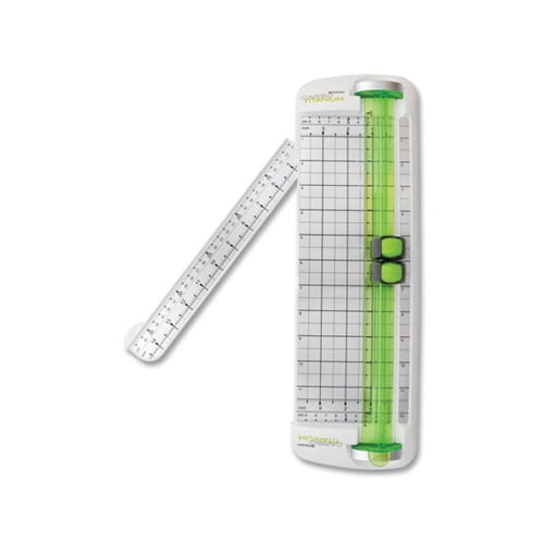 Biplut 857A5 Paper Cutter Sliding Portable Mini Trimmer with Foldable Ruler  for Craft (White) 