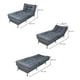 thumbnail image 3 of Sofá Cama Individual Sillón y Taburete NORVAL  Florencia Moderno en Lino Gris estructura de madera con pata cromada, 3 of 12