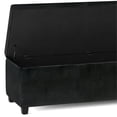 thumbnail image 3 of Simpli Home 54" Extra Large Faux Leather Storage Ottoman in Midnight Black, 3 of 6