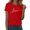 Watermelon red, variant on Gkeoshab Valentine's Day Red Short Sleeved T-Shirt for Women Heart Print in Cotton Cute Casual Tee Brick Red L