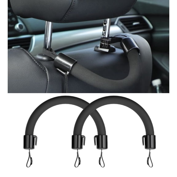 2 Pcs Car Seat Back Assist Handle with Storage Hook, Rear Seat Grab Handle and Vehicle Interior Accessory for Easy Entry, Exit & Hanging Bags