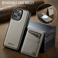 thumbnail image 6 of ELEHOLD Case for iPhone 13 Pro, Magnetic Wallet RFID Blocking Case,Leather Flip Cover with Card Holder,Gray, 6 of 12