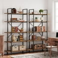 thumbnail image 4 of 5 Tier Bookshelf, 68” Tall Bookcase, Heavy Duty Industrial Bookcase and Storage Shelves, Open Vertical Shelf Storage Organizer, for Living Room, Bedroom, Home, Office, Rustic Brown, 4 of 7