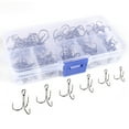 thumbnail image 6 of BE-TOOL 100Pcs Carbon Steel Treble Fishing Hooks, Fishing Hooks Set with Box, Size 2#, 4#, 6#, 8#, 10#, 12# Silver, 6 of 6