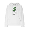 thumbnail image 4 of Women's Waffle Sweatshirts St. Patrick's Day Letter Graphic Print Drawstring Casual Loose Pullover Hoodies with Pockets(White,M), 4 of 5