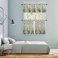 thumbnail image 5 of Butterfly Flowers Kitchen Curtains Sets for Windows 24 Inch Length, Vintage Stained Glass Green Spring Rod Pocket Window Treatments Tier Curtains and Valances Set for Bedroom/Bathroom, 5 of 8