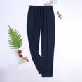 thumbnail image 2 of Men’s Straight-Fit Pajama Pants Ultra-Soft Cotton Sleep & Lounge Bottoms with Pockets Elastic Waist Size 4XL Navy, 2 of 3