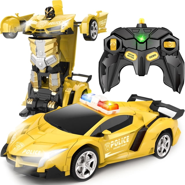 Coche a control remoto Britik Transform a escala 1:18 Police Yellow