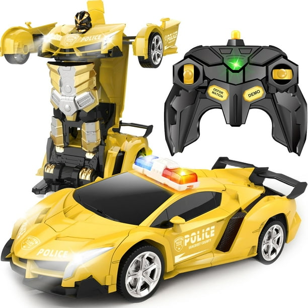 Coche a control remoto Britik Transform a escala 1:18 Police Yellow