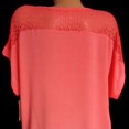 thumbnail image 4 of Embroidered Top Lace V-neck Short Sleeve Bat Shirt Fashion Ladies Top, 4 of 5