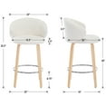 thumbnail image 2 of Dayalane Modern Bar Stool Set of 2, 26" Counter Height Bar Stool with Barrel Back, Sherpa Upholstered Kitchen Island Chair with Wood Frame and Footrest for Restaurant Pub Dining Room Cafe, White, 2 of 9