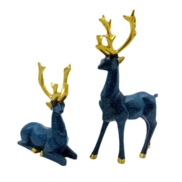 Decoración de estatua de ciervo/figuras de ciervo/regalos figuras de renos de resina nórdica estatuas de ciervos sentados de pie para coche/dormitorio