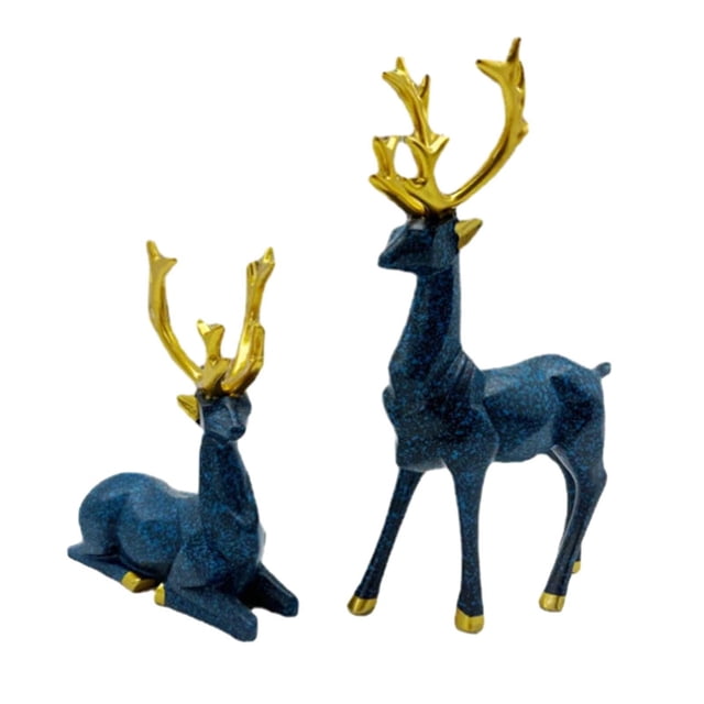 Decoración de estatua de ciervo/figuras de ciervo/regalos figuras de renos de resina nórdica estatuas de ciervos sentados de pie para coche/dormitorio