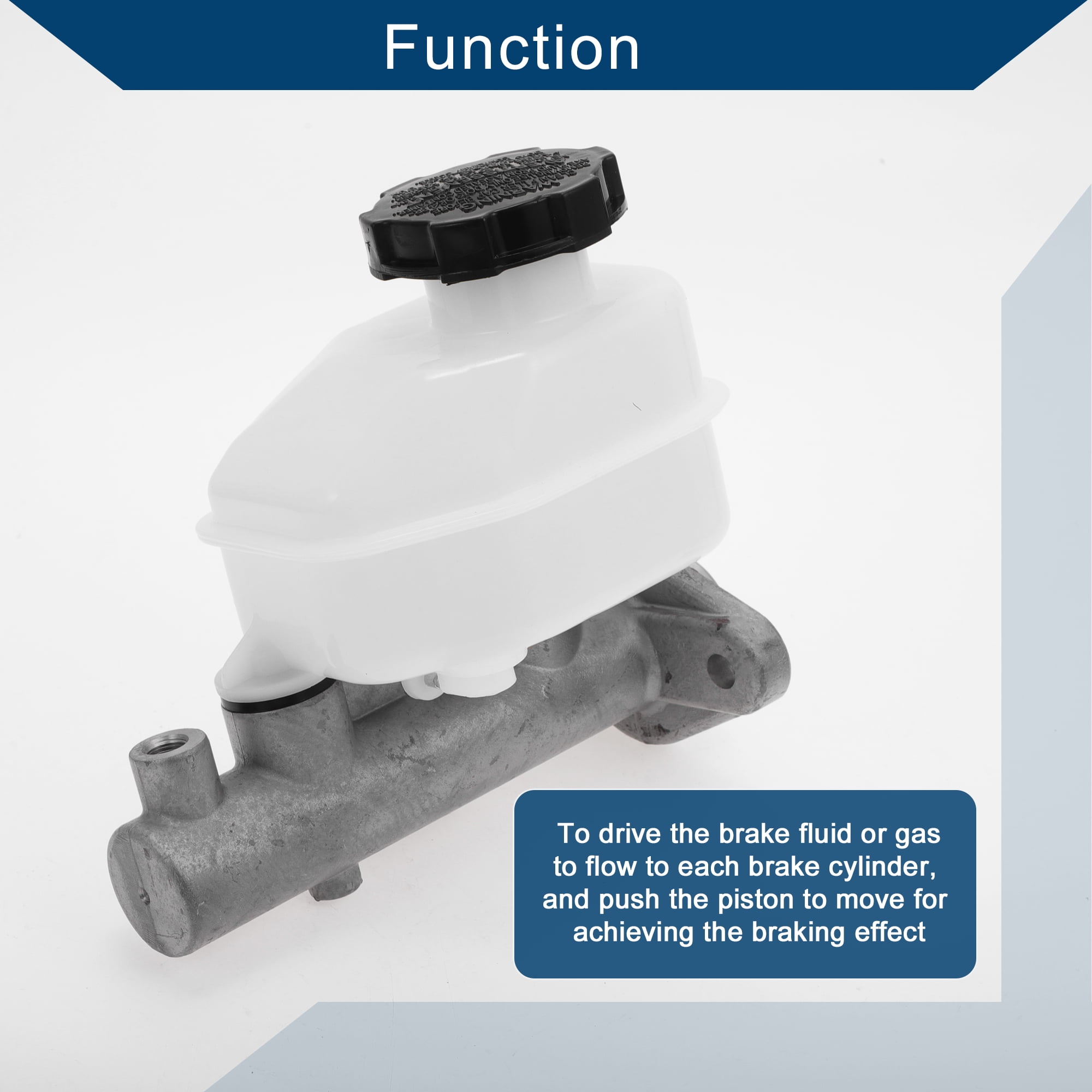 Unique Bargains No.585102D500 Brake Master Cylinder with Reservoir for Hyundai Elantra 2001-2003 Engine Compartment Hydraulic Master Cylinder Durable Aluminum Alloy Plastic 1 Pc Silver Tone White
