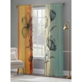 thumbnail image 4 of Floral Orange Sheer Curtains 84 Inch Length 2 Panels Set, Multicolor Striped Decadent Botanical Flower Voile Window Treatment Curtains Sheers Drapes for Bedroom/Living Room/Kitchen 52"x84"x2, 4 of 7