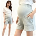 thumbnail image 4 of MEZZALL Women Maternity Shorts Solid Color For Loose Fit Pregnancy Capris With Soft Belly Support Comfortable Casual Wear Relaxed Fit Pregnant Shorts, 4 of 4
