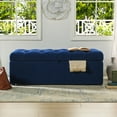 thumbnail image 3 of Arlo Tufted Storage Bench, Navy Blue, 3 of 17