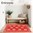 thumbnail image 3 of ODIKA 2'x3' Machine Washable Non-Slip Area Rug, Nordic Snowflake Medallion with Festive Scrollwork and Accents High Traffic Rug, Red, 612330, 3 of 7
