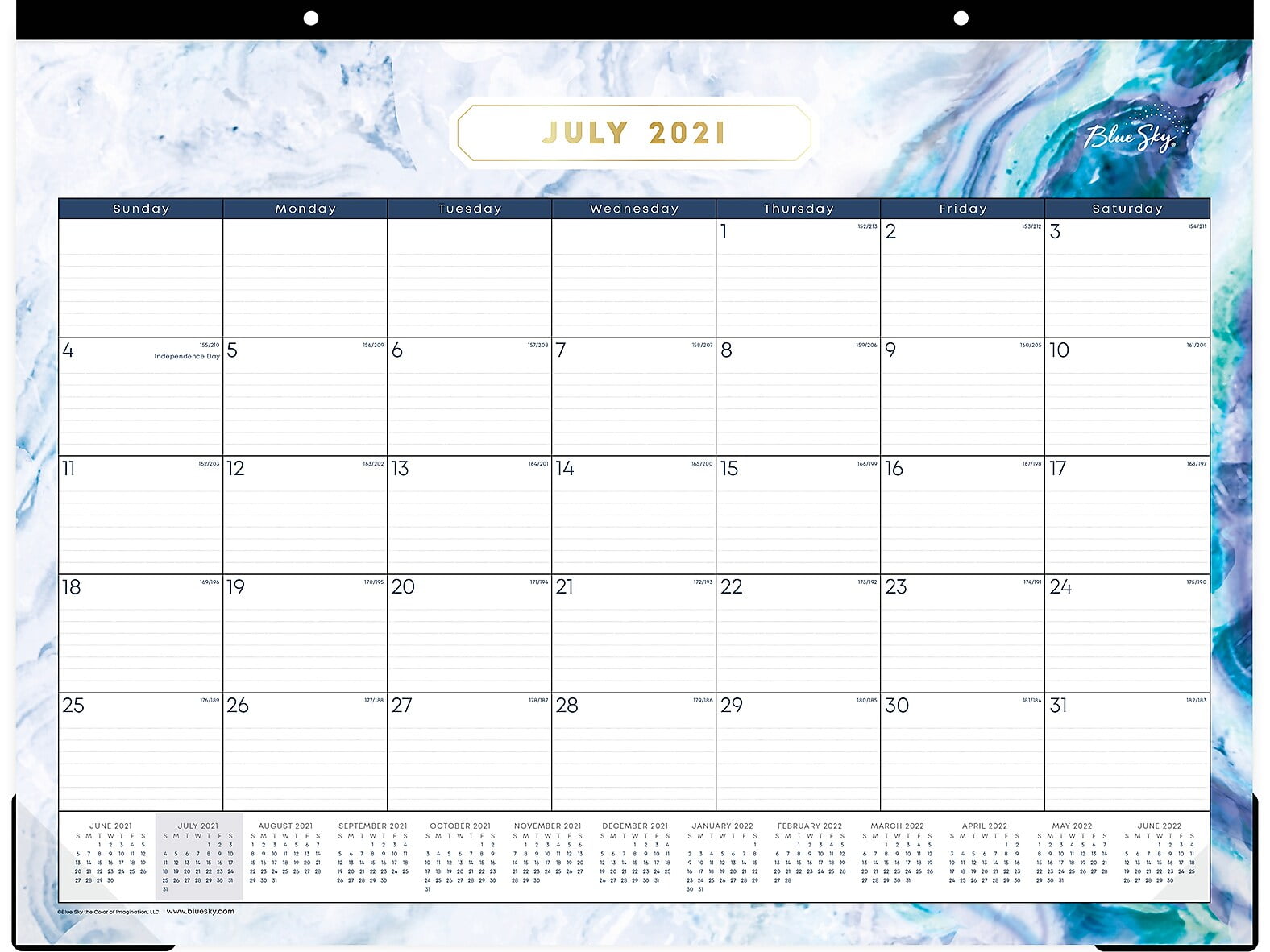Blue Sky 20212022 17" x 22" Academic Desk Pad Calendar