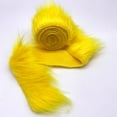 thumbnail image 4 of Shaggy Mohair Faux Fur Fabric Strips Ribbon, Pre Cut Roll, 4" Wide by 60" Long - Yellow, 4 of 4