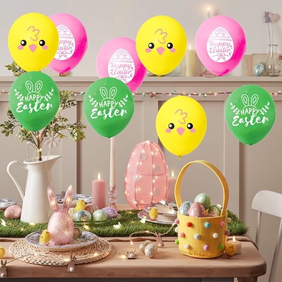 Gqtwoy Easter Balloons, 18pcs Festive Balloons, Rubber Balloons, Easter Decoration Supplies, Multicolor Party Balloons for Celebrations, Holiday Decorations, Spring Party Essentials
