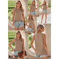 thumbnail image 3 of Camiseta sin mangas BLENCOT para mujer, plisada, cuello redondo, color beige, 3 of 9