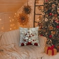 thumbnail image 4 of Christmas Pillow Covers 18x18 Inch, Reindeer & Snowflake Cushion Covers for Sofa, Festive Holiday Decor with Flax Texture, Machine Washable, 4 of 5