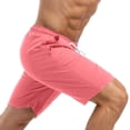 thumbnail image 4 of lcziwo Mens Board Shorts with Compression Liner Breathable Stretch Swim Trunks Multi Pockets Summer Beach Drawstring Shorts,Pink,M, 4 of 5