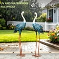 thumbnail image 4 of Garden Decor Blue Heron Sculptures & Statues Decor, 24IN Coastal Metal Cranes Decoy for Outdoor Outside Yard Art Patio Pond Pool Lawn Decorations,Housewarming Gift, 4 of 10