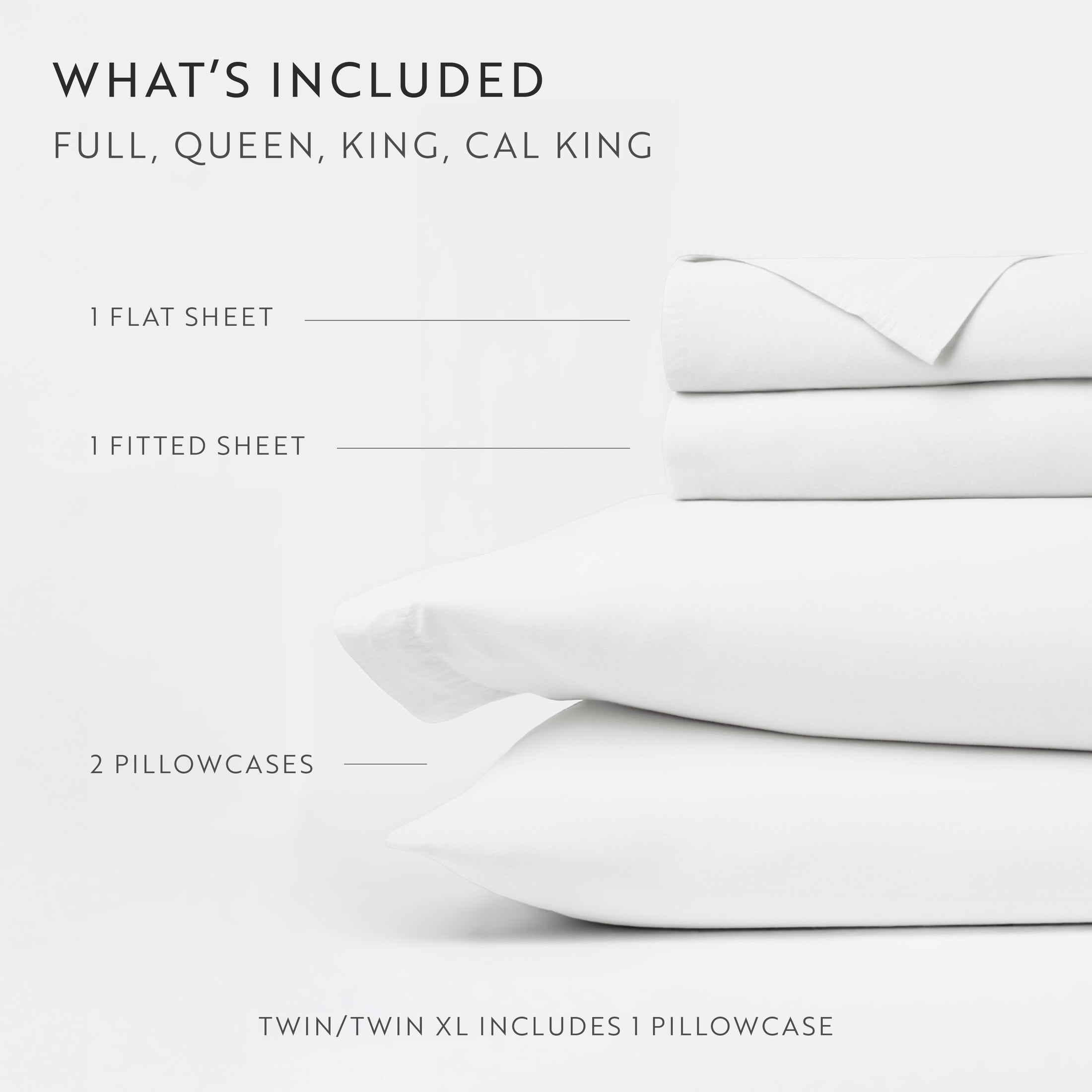 Noble Linens 4 Piece 100% Cotton Percale Sheet Set in White, Full