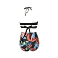 thumbnail image 4 of xiaxaixu Family Matching Bathing Suit, Solid Color V-Neck Bikini Tops+ Leaf Print High Waist Panties for Adults Kids, 4 of 9