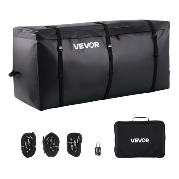 VEVOR Hitch Cargo Carrier Bag, Waterproof 840D PVC, 59.84 x 24.02 x 30.63 in (25 Cubic Feet), Heavy Duty Cargo Bag for Truck Bed Storage with Reinforced Straps