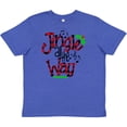 thumbnail image 3 of Inktastic Christmas Jingle All the Way with Music Notes and Holly Youth T-Shirt, 3 of 5