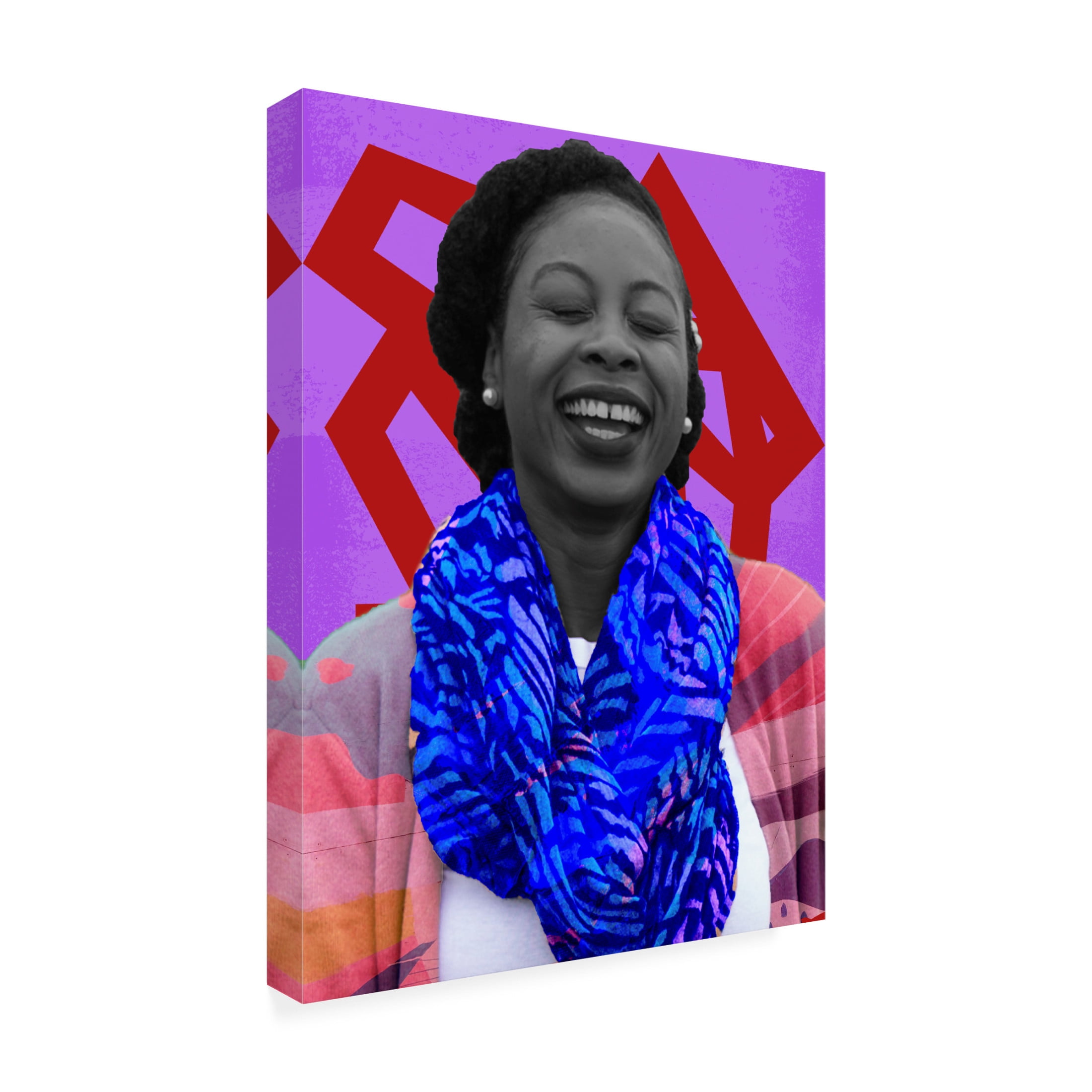 Canvas Wall Art - NUMA Art 'Black Girl Joy' Wall Art for Living Room, Bedroom, or Office Décor by Trademark Fine Art - 24 x 32 Inches