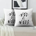 thumbnail image 2 of LALILO Throw Pillow Covers Mr And Mrs And Mrs Lettering Ink Modern Cushion Cover 18" x 18", 2 Pack, 2 of 6