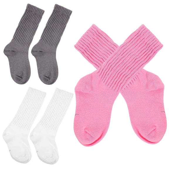 NIAIZEK 3 Pairs Kids Cotton Mid-Calf Socks for Boys and Girls, Soft Comfortable Assorted Colors, Suitable for Ages 4-8 and 6-8 Years Youth