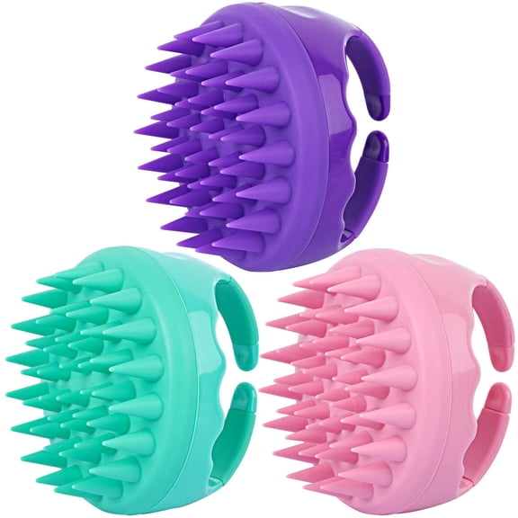 3 Packs Silicone Hair Scalp Massager Brush Hair Shampoo Massager Dandruff Scrubber for Shower