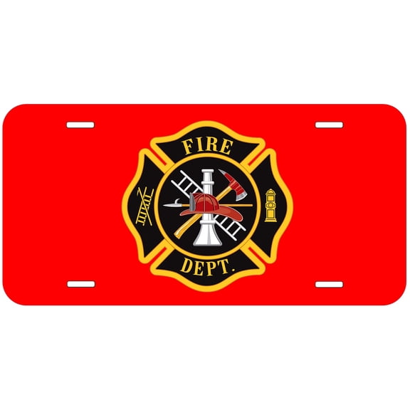 Fire Dept. Red TAG02 Novelty Car Auto License Plate