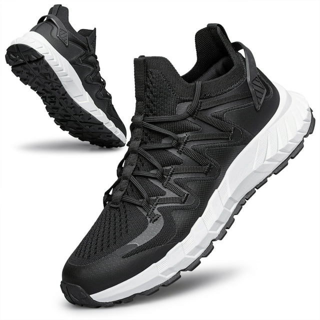 Mens Lightweight Breathable Running Shoes - Slip-On, Low Top, Non-Slip, Air-Flow Technology for All Seasons Outdoor Training, Workout, and Hiking - Durable, Comfortable, Quick-Dry, Anti-Skid Traction