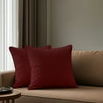 thumbnail image 5 of A1HC Set of 2 Luxurious Soft Velvet Throw Pillow Covers Only, 20"x20", Red, Decorative Cushion Covers with Hidden YKK Zipper for Sofa or Bed, 5 of 7