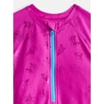 thumbnail image 2 of Wonder Nation Girls Zip-Up Rash Guard One-Piece Swimsuit with Short Sleeves, Sizes 4-18, 2 of 3
