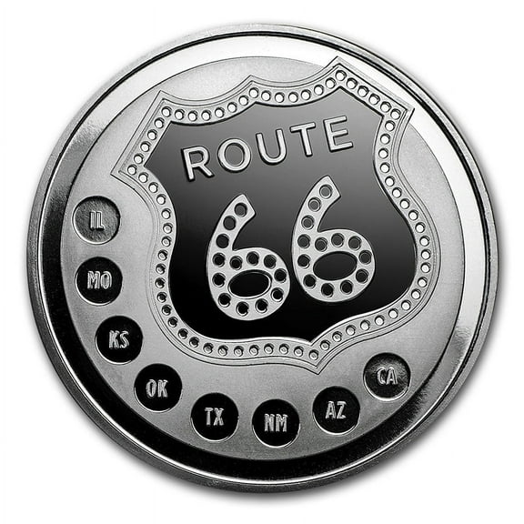 1 oz Silver Round - Get Your Kicks on Route 66