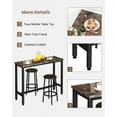 thumbnail image 3 of ZXNYH Dining Table Set, 39.4” Rectangle Pub Dining Set Kitchen Table Set Bar Table with Stools, 3-Piece Breakfast Table Set with Metal Frame for Kitchen Dining Room w/ 2 Chairs - White, 3 of 7
