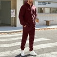 thumbnail image 4 of Fgnfyis Men and Women Sports Suit Autumn and Winter Leisure Solid Color Hooded Sweater Pants with Tassels Sports Suit Men Sets 2 Piece Outfits XL, 4 of 8