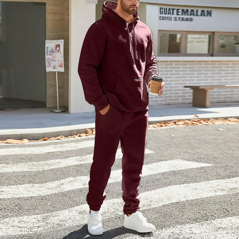 Trainingspak voor heren, modieus motief, 2-delig, uniseks, Y2K streetwear hoodie joggingbroek, trainingspak, vrijetijdspak voor mannen, lange mouwen, set met capuchontrui, sportpak, zwart, L