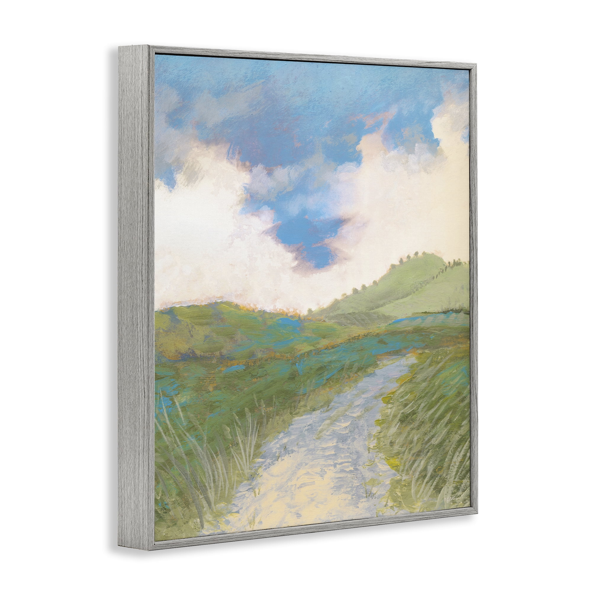 Stupell Industries Windy Path Impression Gray Framed Giclee Art, design by Dan Meneely