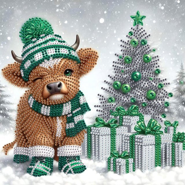 Kit Con Forma Especial Parcial DIY 5D Yak Navidad 30x30cm