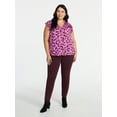 thumbnail image 2 of Terra & Sky Women's Plus Size Flutter Sleeve Blouse, Sizes 0X-5X, 2 of 5