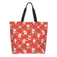 thumbnail image 3 of Fuzoiu Japanese Maneki Cats Print Tote Bags for Women,Shoulder Bag, Gym Tote,Top Handle Ladies Shoulder Bags for Work Beach Travel and Shopping Grocery, 3 of 9